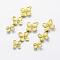 Brass Links connectors, Lead Free & Cadmium Free & Nickel Free, Flower, Raw(Unplated), 41x13.5x2.5mm, Hole: 1mm