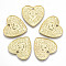 Rack Plating Alloy Pendants, Cadmium Free & Lead Free, Heart with Floral and Cross, Light Gold, 25.5x25.5x2.5mm, Hole: 2.5mm