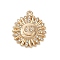 Alloy Crystal Rhinestone Pendants, Golden, Sun, 25x22x2.5mm, Hole: 1.6mm