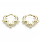 Brass Huggie Hoop Earring, with 5 Loops, Nickel Free, Real 18K Gold Plated, 15x18x2mm, Hole: 1.2mm, Pin: 0.9mm