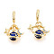 Brass Micro Pave Cubic Zirconia European Dangle Charms, with Enamel, Planet & Star & Moon, Large Hole Pendants, Cadmium Free & Lead Free, Real 18K Gold Plated, 26.5~27.5mm, Hole: 4.5mm
