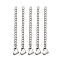 Tarnish Resistant 304 Stainless Steel Chain Extender, with Heart Charms, Stainless Steel Color, 58x3mm