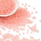 Luminous Transparent Glass Seed Round Beads, No Hole/Undrilled, Grade A, Salmon, 2~2.5mm, about 10000pcs/bag