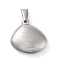 Non-Tarnish 304 Stainless Steel Pendants, Shell Shape Charm, Stainless Steel Color, 21x21x7mm, Hole: 6.8x3.2mm