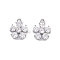 Brass Micro Pave Clear Cubic Zirconia Pendants, Cadmium Free & Nickel Free & Lead Free, Flower Charms, Real Platinum Plated, 8.6x7x2.5mm, Hole: 0.8mm