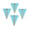 Opaque Resin & Wood Pendants, Triangle, Medium Turquoise, 36.5~37x27.6x3.4mm, Hole: 2mm