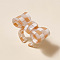 Resin Open Cuff Rings for Women, Bowknot, Saddle Brown, Inner Diameter: 18mm