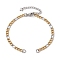 304 Stainless Steel Figaro Chain Bracelet Makings, with Cross Chain Extender, Golden & Stainless Steel Color, 6-7/8 inch(17.5cm)