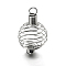 Iron Spiral Bead Cages Pendants Making, Round, Stainless Steel Color, 34x21mm, Hole: 4.5mm