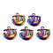 Alloy Pendants, Cadmium Free & Nickel Free & Lead Free, Sloth, Rainbow Color, 20x19x4.5mm, Hole: 1.8mm