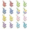 10Pcs Evil Eye Alloy Enamel Connector Charms, Leaf Links, Mixed Color, Platinum & Golden, 25x12x2mm, Hole: 1.8mm