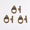 Tibetan Style Alloy Toggle Clasps, Cadmium Free & Nickel Free & Lead Free, Antique Bronze, TeraTeardrop: 19x11mm, Hole: 2mm, Bar: 14x6mm, Hole: 1.8mm