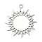 201 Stainless Steel Pendants, Sun, Stainless Steel Color, 27x24x1mm, Hole: 2mm