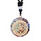 Orgonite Chakra Natural & Synthetic Mixed Stone Pendant Necklaces, Nylon Thread Necklace for Women, Flat Round, Triangle, 25.59 inch(65cm)