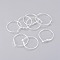 Brass Hoop Earrings, Nickel Free, Silver Color Plated, 30x1.2mm