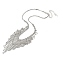 Crystal Rhinestone Bib Necklaces, Fashion Alloy Statement Necklaces, Platinum, 16.06 inch(40.8cm)