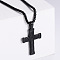 Retro Rock Punk Men's Cross Stainless Steel Pendant Necklaces, Black, Pendant: 57x32mm