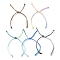 Gradient Color Adjustable Braided Nylon Cord Bracelet Making, with 304 Stainless Steel Open Jump Rings, for Connector Charm, Golden, 1~1-1/8 inch(2.6~2.68cm), Hole: 3mm