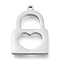 Non-Tarnish 304 Stainless Steel Pendants, Laser Cut, Heart Lock, Stainless Steel Color, 19.5x13x1.7mm, Hole: 1.2mm