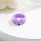 Cute Cartoon Resin Finger Rings for Women, Bear, Lilac, Inner Diameter: 17mm