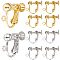 40Pcs 2 Colors Brass Converter Findings, for non-pierced Ears, with Loop, Platinum & Golden, 17x13.5x5mm, Hole: 1.2mm, 20Pcs/color