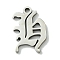 Non-Tarnish 201 Stainless Steel Pendants, Stainless Steel Color, Old Initial Letters Charms, Letter H, 19x13x1.6mm, Hole: 1.8mm