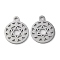Non-Tarnish Chakra Theme 304 Stainless Steel Pendants, Manual Polishing, Anahata Chakra Charms, Stainless Steel Color, 15x12x1mm, Hole: 1.6mm