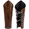 Adjustable Cowhide Cord Bracelet, Gauntlet Wristband, Cuff Wrist Guard with Alloy Finding for Men, Saddle Brown, 9-3/4 inch(24.6cm)
