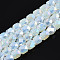 Electroplate Glass Beads Strands, AB Color Plated, Faceted, Column, Clear, 5.5x5mm, Hole: 1.2mm, about 99pcs/strand, 21.85 inch(55.5cm)