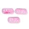 Spray Painted Transparent Glass Connector Charms, Curved Rectangle Links, Hot Pink, 25x12x6.5mm, Hole: 1.4mm