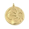 Ion Plating(IP) 304 Stainless Steel Pendants, Flat Round with Moon & Sun Charm, Real 18K Gold Plated, 26.5x23x3mm, Hole: 2mm