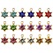 20Pcs 9 Color Alloy Rhinestone Pendants, Crown Charms, Golden, Mixed Color, 15.5x11x7mm, Hole: 1.8mm