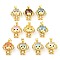 Rack Plating Brass Micro Pave Clear Cubic Zirconia Pendants, with Glass, Long-Lasting Plated, Cadmium Free & Lead Free, Dog Charms, Mixed Color, 20.5x16.5x8mm, Hole: 4x3.5mm