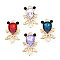 Alloy Charms, with Rhinestone, Cadmium Free & Lead Free, Goldfish, Mixed Color, 20x11.5x4.5mm, Hole: 1.8mm