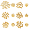 BENECREAT 96Pcs 6 Style Rose Flower Spacer Beads 18K Gold Plated Alloy Loose Charm Beads for DIY Necklace Bracelet Jewelry Craft Making