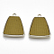 Alloy Pendants, with Cloth, Trapezoid, Light Gold, Dark Goldenrod, 23x19.5x2.5mm, Hole: 2mm