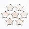 Unfinished Natural Poplar Wood Pendants, Laser Cut Wood Shapes, Undyed, Star, Antique White, 23.5x24.5x1.5mm, Hole: 1.6mm