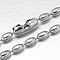 Tarnish Resistant 304 Stainless Steel Ball Chain Necklaces, Collar Necklaces, Rice, Stainless Steel Color, 26 inch(66cm)