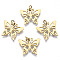 316 Surgical Stainless Steel Charms, with Jump Rings, Butterfly, Real 14K Gold Plated, 12x15x1mm, Hole: 2mm, Jump Ring: 4x0.5mm, 2mm inner diameter