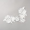 Polyester with Rhinestone Iron on/Sew On Patches, Cloth Appliques, Flower, White, 239x341x7mm