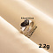 Vintage 304 Stainless Steel Enamel Cuff Ring, Heart with Eye Wide Band Open Ring for Women, Stainless Steel Color, Black
