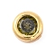 Rack Plating Flat Round Brass Micro Pave Cubic Zirconia Cabochons, Cadmium Free & Lead Free, Long-Lasting Plated, Real 18K Gold Plated, Olive, 4x2mm