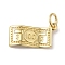 Rack Plating Brass Pendants, with Jump Rings, Long-Lasting Plated, Lead Free & Cadmium Free, Money, Real 18K Gold Plated, 9x16.5x2.5mm, Hole: 3mm