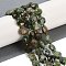Natural Green Opal Beads Strands, Faceted Pentagonal Cut, Flat Round, with Seed Beads, 10~10.5x5~6mm, Hole: 1mm, about 32~33pcs/strand, 15.75''(40cm)