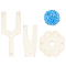 Wood Pom Pom Maker Kit, Floral White, 10.35~18.5x5.7~10.35x0.6cm, 3pcs/set