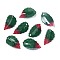 Plastic Pendants, Leaf, Dark Green, 22.5~23x13~13.5x4mm, Hole: 1.2mm