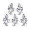 Tarnish Resistant 201 Stainless Steel Links connectors, Laser Cut, Squid, Stainless Steel Color, 18x10x1mm, Hole: 1.4mm