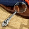 Vintage Retro Handheld Magnifying Glass, Metal Embossed Pattern Handle, for Reading, Platinum, 12.5cm