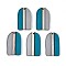 Transparent Resin & Wood Pendants, Arch, Two Tone, Steel Blue, 38x22x3.2mm, Hole: 2mm