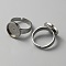 304 Stainless Steel Adjustable Bezel Cup Ring Settings, Flat Round, Stainless Steel Color, Inner Diameter: 17.2mm, Tray: 12mm